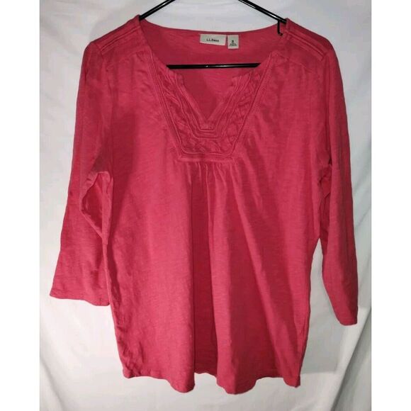 L.L. Bean Fuschia 3/4 Length Sleeve Top Women's Size Medium - Picture 1 of 7